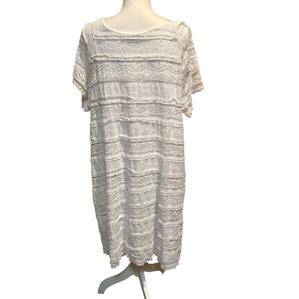 Chris McLaughlin Chic White‎ Textured Midi Dress size 24W lined - Picture 2 of 7